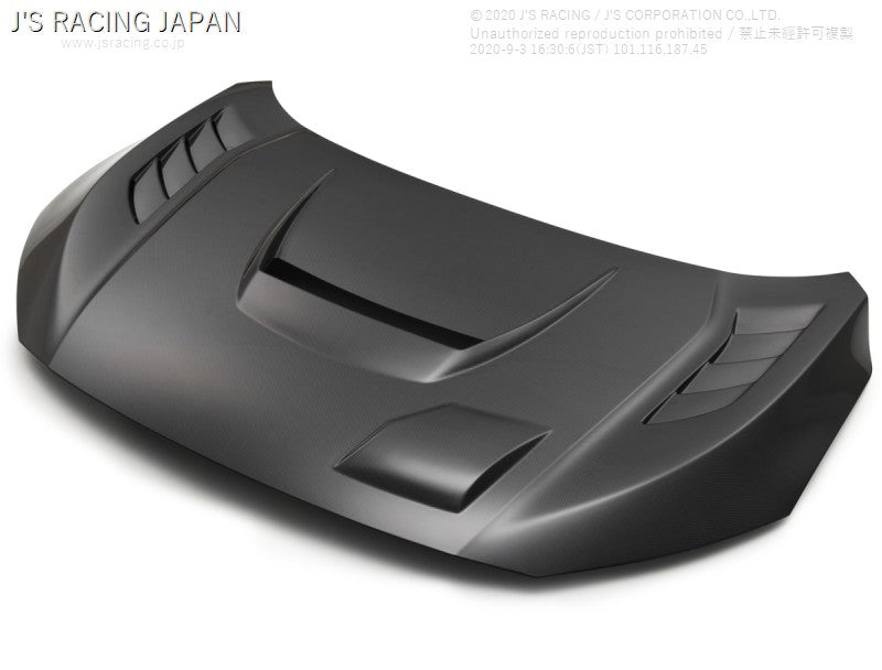 J'S RACING FK8 Aero Hood Type-V CFRP/CFRP - On The Run Motorsports